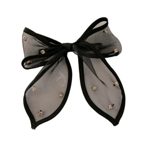 Bow Hairpin Hairbow Barrettes Bowknot Woman Rhinestone Snap - Picture 1 of 12