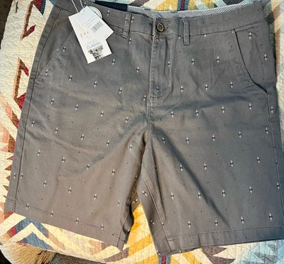 NUEVO Pantalones Cortos Chinos Bleecker Jachs NY Para Hombre Talla 32 Gris Bordado Nuevos con Etiquetas Foto 1 de 4