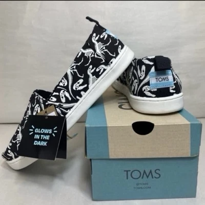 TOMS Negro T-Rex Huesos Brillan en la Oscuridad Alpargata Slip Ons JUVENTUD 6 Mujer’s 8 Foto 1 de 4