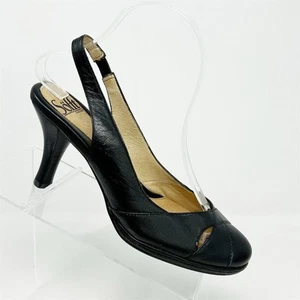 Sofft Damen schwarz Leder elegant Slingback Heels Größe 7M Freizeit High Heel - Bild 1 von 12