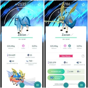 Pokémon Go | Shiny Crowned Sword Zacian with Special Background | Mini P T C - Picture 1 of 1