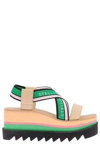 STELLA McCartney Sneak Elyse Stripy Wedges Size Uk 5.5 New GENUINE RRP £585 #756 - Picture 1 of 8
