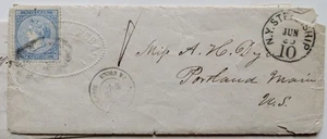 1868 Cuba to Portland Maine US Steamship cancel 10 - Picture 1 of 3