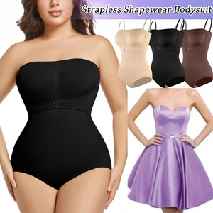 Strapless Women Tummy Control Shapewear Bodysuit Compression Shaper Underwear - Picture 1 of 21