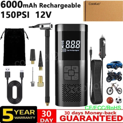 Corded/Cordless 12V Electric Car Tyre Inflator Pump Tire Air Compressor 150PSI - Image 1 of 4