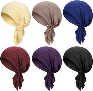 Geyoga 6 Pcs Chemo Headwear for Women Turban Beanie Caps Cancer Vintage Color - Picture 1 of 7