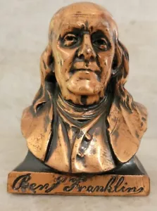 Ben Franklin Life Insurance Company Statue Bronze Color Bank NO KEY - Picture 1 of 7