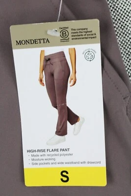 Mondetta Ladies High-Rise Flare Pant Sparrow/Pinky Brown Sz S M Wide waistband - Изображение 1 из 4