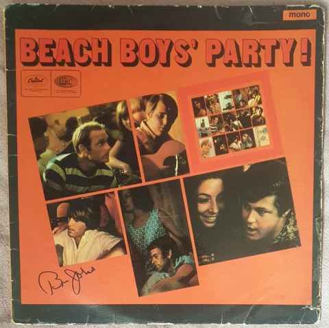 Bruce Johnston Hand Signed The Beach Boys Party 12" Vinyl LP Cover