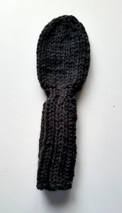 Black 8" Hand Knit GOLF CLUB HEADCOVER sock fits small hybrids, irons, wedges - Picture 1 of 1