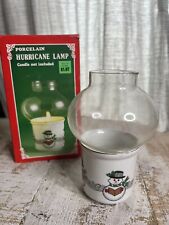 Vintage Porcelain Snowman hurricaine lamp