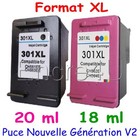 Cartouches d'encre compatibles avec HP301 HP 301 XL Noir / Couleurs : x 1 ou Lot