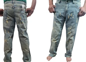 Mens Regular Fit Jeans Skinny Leg Denim Trouser Pants Big Tall All Waist Size UK - Picture 1 of 3