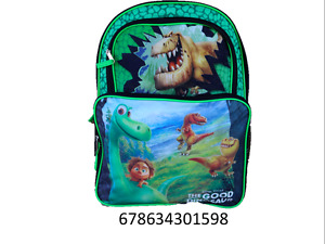 Disney Pixar the Good Dinosaur Boys Girls  16" Canvas Green Backpack-1598