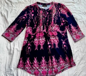 Reborn Boho Floral Tunic Top NWT Size XL Zulily NWT Brushed Polyester Spandex - Picture 1 of 4