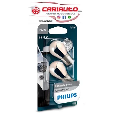 Coppia Lampadine  PY21W Per Freccia Arancio Philips 12V 21W Arancio 12496SVB2 - Immagine 1 di 2