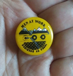 Vintage 80s Prism ~ Men At Work Business Usual Album Music Band PIN Badge Button - Picture 1 of 12