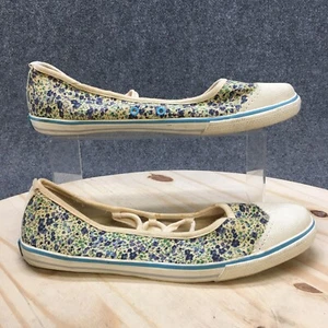 Report Zapatos Mujer 10 Calista Floral Ballet Mocasines Planos Tela Tostada Puntera - Imagen 1 de 11