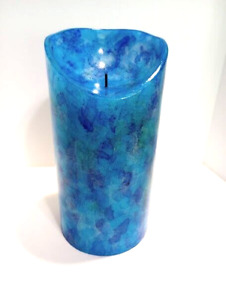 4" x 8" wax LED candle, hand painted