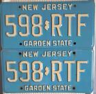 Pair of 2 New Jersey Garden State License Plates 598 RTF Automobilia Man Cave