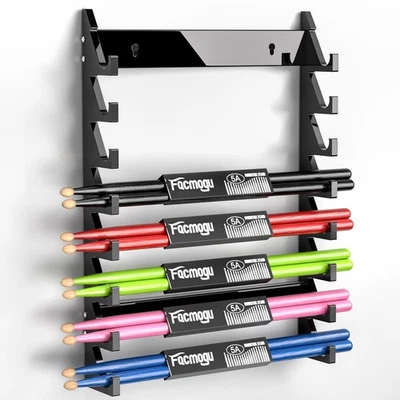 Facmogu Acrylic Drum Stick Holder, Drumsticks Wall Display Stand for 8 Pair o... - Image 1 of 4