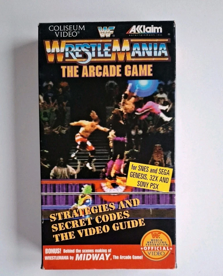WWF 1996 Coliseum Video WrestleMania The Arcade Game Guide Akklaim VHS WWE - Image 1 of 3