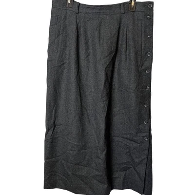 Liz Claiborne плиссированные Midi скромный винтажный серый шерсти юбка карманы старые деньги 16 - Изображение 1 из 4