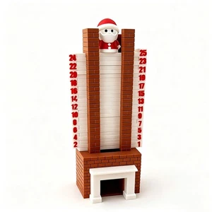 Santa Chimney Wooden Countdown Advent Calendar for Holiday Family Tradition - Picture 1 of 7