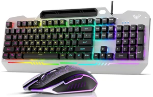 AULA Keyboard, T102 104 Keys Gaming Keyboard and Mouse Combo with RGB Backlit... - Picture 1 of 9