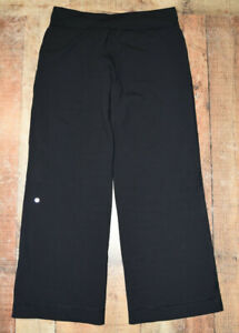 WOW Lululemon Size 10 Wide Leg Leggings Yoga Pants Black / Pockets / Drawstrings