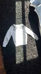 Gymboree Cotton Blend Sweater With Floral Sequin Detail, Size S (5-6), Gently Us - Picture 1 of 5