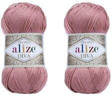  Diva Yarn Hand Knitting Yarn 100% Microfiber Acrylic Yarn  Diva Silk 354-Rose