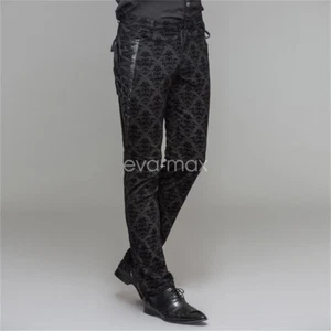 Diablo Moda Hombres Pantalones Pantalones Gótico Aristócrata Steampunk Regencia Victoriano - Imagen 1 de 11