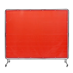 VEVOR Welding Screen with Frame 6' x 8' Welding Curtain Screen on 4 Wheels Red - Picture 1 of 12