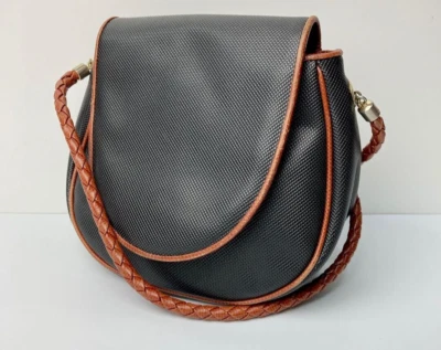 Bolso de Hombro Bottega Veneta Intrecciato PVC Negro Marrón Usado Auténtico Hecho en Italia Foto 1 de 4