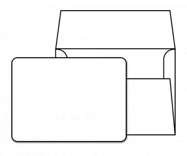 S SUPERFINE PRINTING White Heavy Blank Note Cards w/ Rounded Corners & Envelopes - A7 Size - 40 Sets