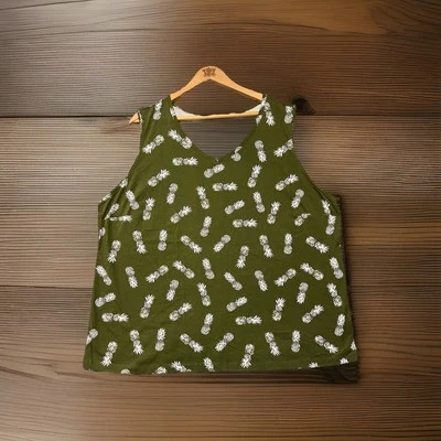 Женская майка Coral Bay размер 2XL летняя с тропическим принтом зеленые ананасы - Изображение 1 из 4