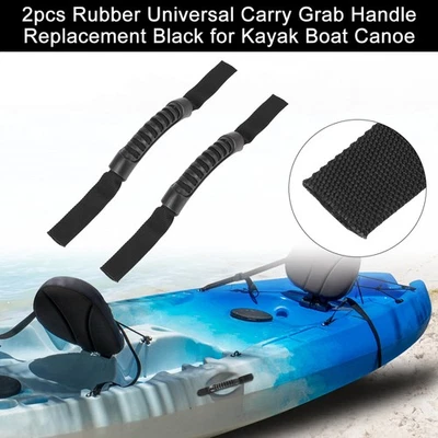 Repuesto de mango de agarre universal de goma negro para kayak barco canoa 2 piezas Foto 1 de 4