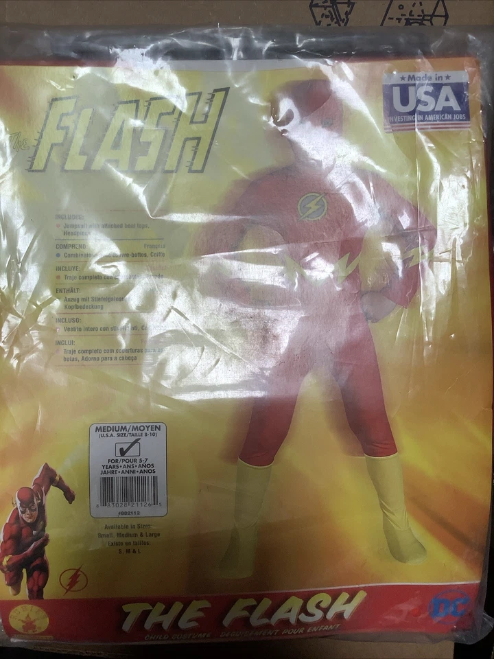 The Flash DC Comics Justice League Superhero Fancy Dress Halloween Child Costume - Image 1 of 1