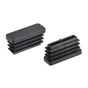38mm x 13mm Rectangle PP Tubing End Cap Pipe Tube Cover Insert Black 20 Pcs - Picture 1 of 3