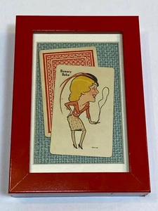 Old Maid Card Game Single Bowery Babe Vintage Old Framed Art Whitman Publishing - Picture 1 of 3