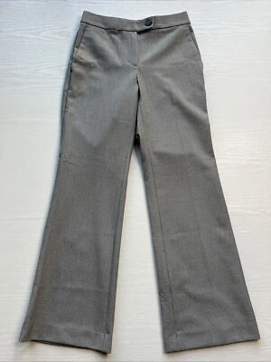 Calça Ann Taylor Madison Cintura Alta Feminina 0 Cinza Pequeno Padrão Comprimento Total Nova - Imagem 1 de 4