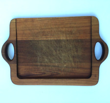 VTG Mid Century Teak Wooden Cutting Board w/ Handles Transco Danish Mod Country