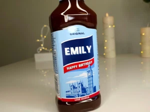 Personalised Brown Sauce HP Label Sticker - Custom Birthday Novelty Gift Party - Picture 1 of 2