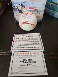 Darryl Strawberry Autographed Baseball Fanatics Certified Sticker And Card!