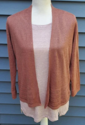 Cárdigan abierto Nanette Lepore 100 % lino ruso mediano Foto 1 de 4