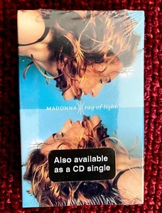 MADONNA RAY OF LIGHT SEALED CASSETTE TAPE SINGLE US LP PROMO HYPE SLIP BOX CASE - Picture 1 of 7