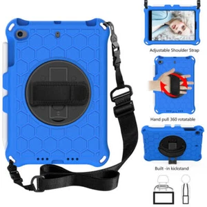For iPad 5 6 7 8 9th Gen Air 10.9 Pro Mini Kids Shockproof EVA Case Cover Straps - Picture 1 of 59