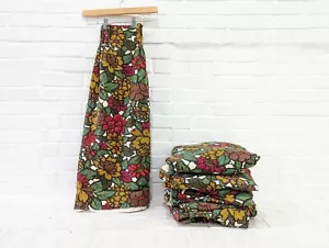 6 Mid Century Curtain Panels Vintage Floral Fabric 1950's 1960's Cutters Repair - Picture 1 of 16