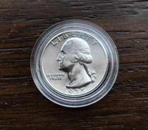 1935-S SILVER WASHINGTON QUARTER. AU+ Condition. - Picture 1 of 4